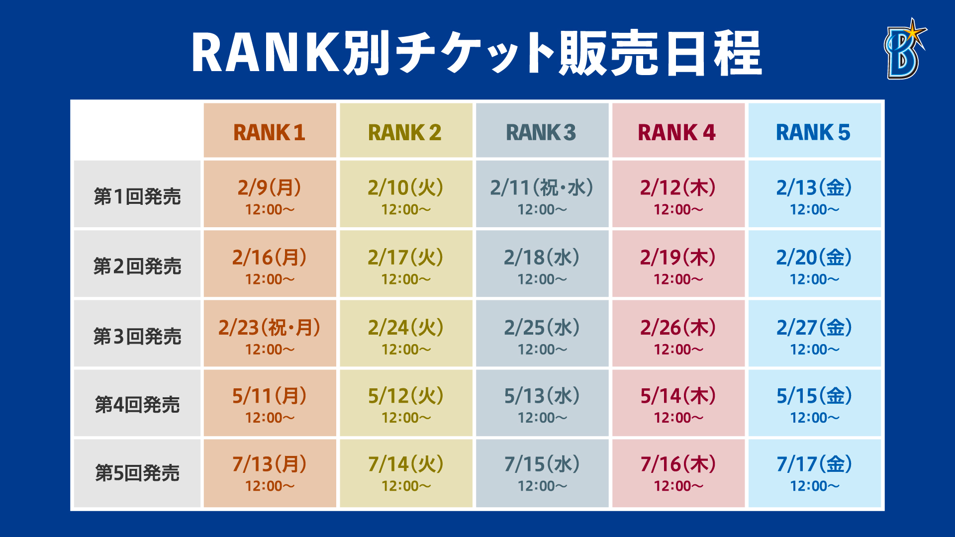 チケットスケジュール